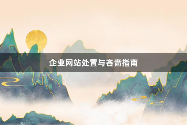 企业网站处置与吝啬指南