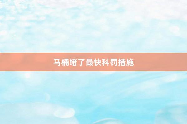 马桶堵了最快科罚措施
